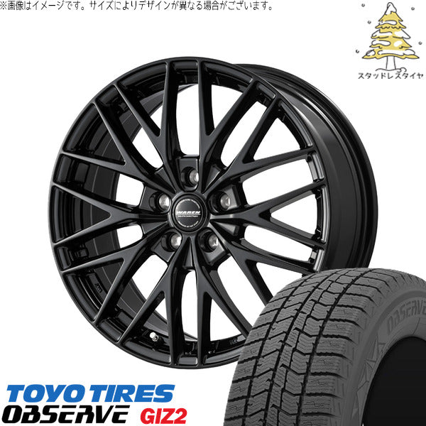 トーヨータイヤ OBSERVE 185/65R15 ＋ ヴァーレン W07 メタリックブラック 15インチ 6.0J +50 5H114.3P スタッドレス・ホイール4本セット。1枚目。