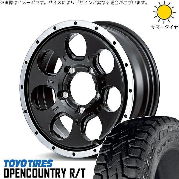 トーヨータイヤ オープンカントリー R/T 215/70R16 ＋ MIDホイール ロードマックス WO-7 セミグロスブラックフランジDC 16インチ 5.5J +22 5H139.7P サマー・ホイール4本セット。1枚目。
