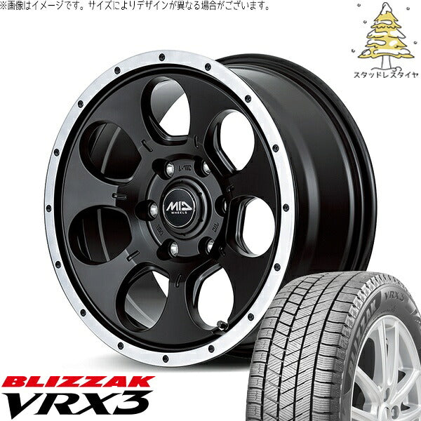 ブリヂストン ブリザック VRX3 (BLIZZAK VRX3) 215/70R16 ＋ MIDホイール WO-7 セミグロスブラックフランジDC 16インチ 7.0J +40 5H114.3P スタッドレス・ホイール4本セット。1枚目。