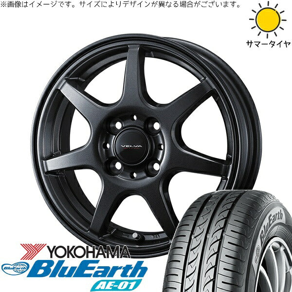 ヨコハマタイヤ ブルーアース AE01 155/70R13 ＋ ヴェルヴァ ワンダー ディープメタル 13インチ 4.00B +45 4H100P サマー・ホイール4本セット。1枚目。