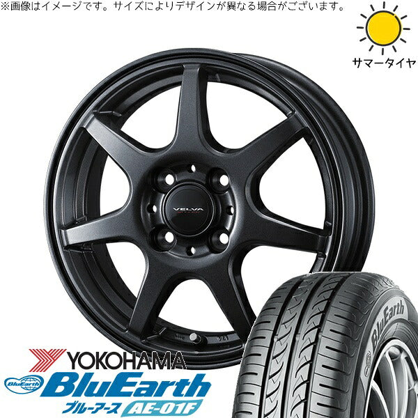 ヨコハマタイヤ ブルーアース AE-01F 205/55R16 ＋ ヴェルヴァ ワンダー ディープメタル 16インチ 6J +40 4H100P サマー・ホイール4本セット。1枚目。