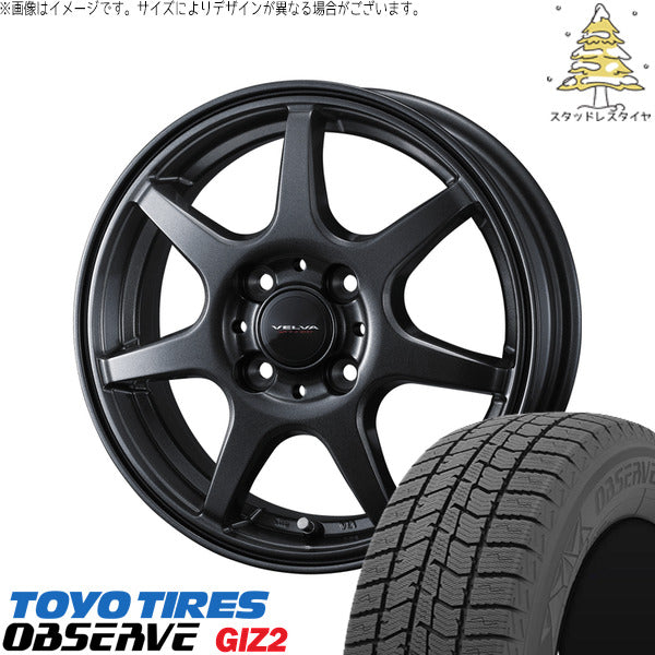 トーヨータイヤ OBSERVE 165/65R14 ＋ ヴェルヴァ ワンダー ディープメタル 14インチ 5J +39 4H100P スタッドレス・ホイール4本セット。1枚目。