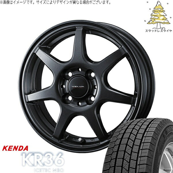 ケンダ アイステックネオ KR36 (ICETEC NEO KR36) 195/65R15 ＋ ヴェルヴァ ワンダー ディープメタル 15インチ 5.5J +42 4H100P スタッドレス・ホイール4本セット。1枚目。
