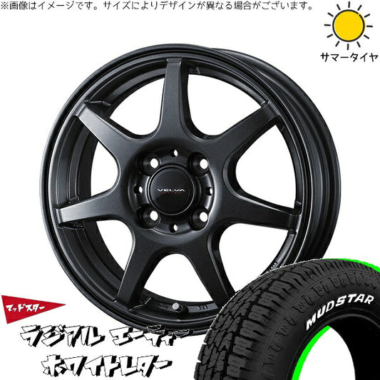 マッドスター ラジアルAT 155/80R14 ＋ ヴェルヴァ ワンダー ディープメタル 14インチ 5J +39 4H100P サマー・ホイール4本セット。1枚目。