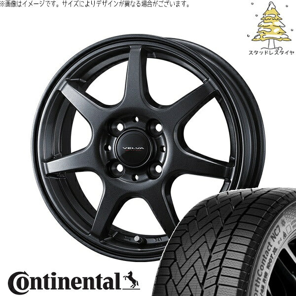 コンチネンタル ノースコンタクト セブン (NorthContact7) 175/65R15 ＋ ヴェルヴァ ワンダー ディープメタル 15インチ 5.5J +42 4H100P スタッドレス・ホイール4本セット。1枚目。