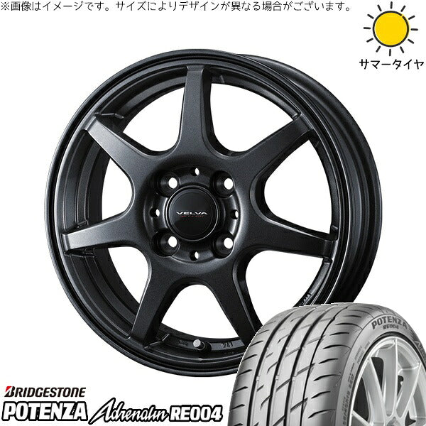 ブリヂストン ポテンザ アドレナリン RE004 195/50R16 ＋ ヴェルヴァ ワンダー ディープメタル 16インチ 6J +40 4H100P サマー・ホイール4本セット。1枚目。