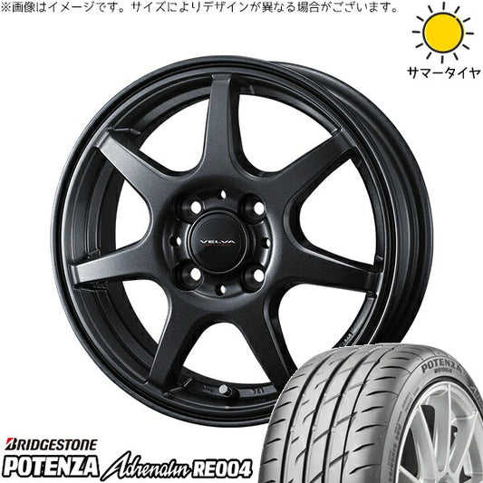 ブリヂストン ポテンザ アドレナリン RE004 195/50R16 ＋ ヴェルヴァ ワンダー ディープメタル 16インチ 6J +40 4H100P サマー・ホイール4本セット。1枚目。