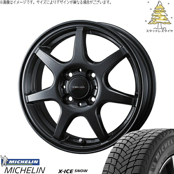 ミシュラン エックスアイス スノー (X-ICE SNOW) 195/55R16 ＋ ヴェルヴァ ワンダー ディープメタル 16インチ 6J +40 4H100P スタッドレス・ホイール4本セット。1枚目。