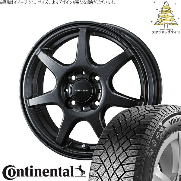 コンチネンタル バイキングコンタクト セブン (VikingContact7) 195/50R16 ＋ ヴェルヴァ ワンダー ディープメタル 16インチ 6J +40 4H100P スタッドレス・ホイール4本セット。1枚目。