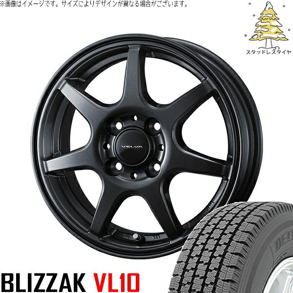 ブリヂストン ブリザック VL10 (BLIZZAK VL10) 145/80R13 ＋ ヴェルヴァ ワンダー ディープメタル 13インチ 4.00B +45 4H100P スタッドレス・ホイール4本セット。1枚目。