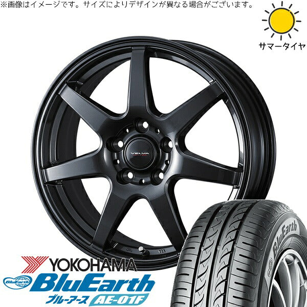 ヨコハマタイヤ ブルーアース AE-01F 195/65R16 ＋ ヴェルヴァ ワンダー ディープメタル 16インチ 6.5J +47 5H100P サマー・ホイール4本セット。1枚目。