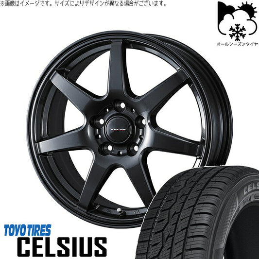 トーヨータイヤ セルシアス 215/65R16 ＋ ヴェルヴァ ワンダー ディープメタル 16インチ 6.5J +47 5H100P オールシーズン・ホイール4本セット。1枚目。