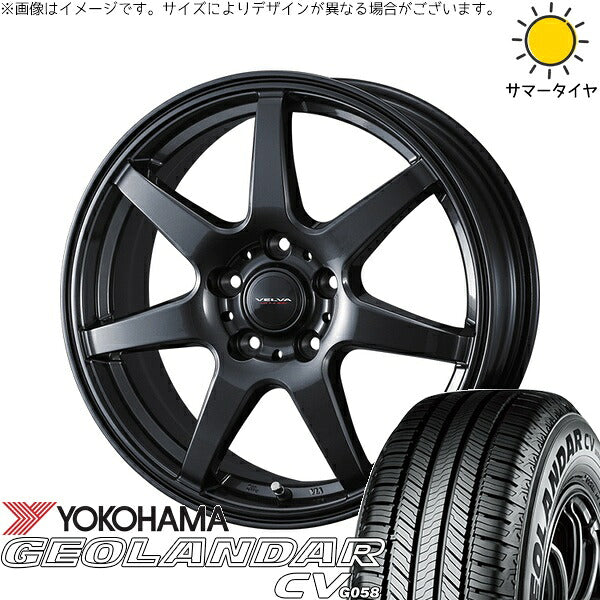 ヨコハマタイヤ ジオランダーCV G058 225/55R18 ＋ ヴェルヴァ ワンダー ディープメタル 18インチ 7J +40 5H114.3P サマー・ホイール4本セット。1枚目。