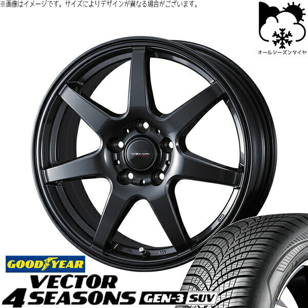 グッドイヤー ベクター4シーズンズ GEN-3 SUV 235/55R19 ＋ ヴェルヴァ ワンダー ディープメタル 19インチ 7J +39 5H120P オールシーズン・ホイール4本セット。1枚目。