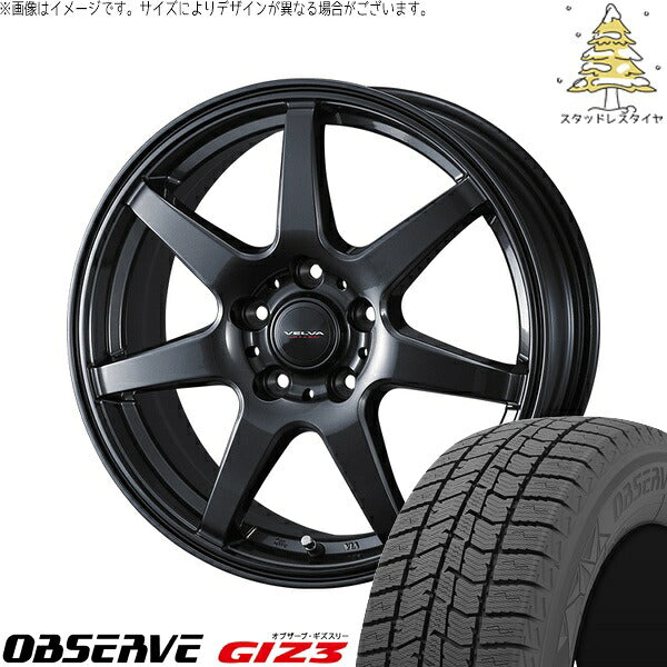 トーヨータイヤ オブザーブ ギズスリー (OBSERVE GIZ3) 205/60R16 ＋ ヴェルヴァ ワンダー ディープメタル 16インチ 6.5J +47 5H114.3P スタッドレス・ホイール4本セット。1枚目。