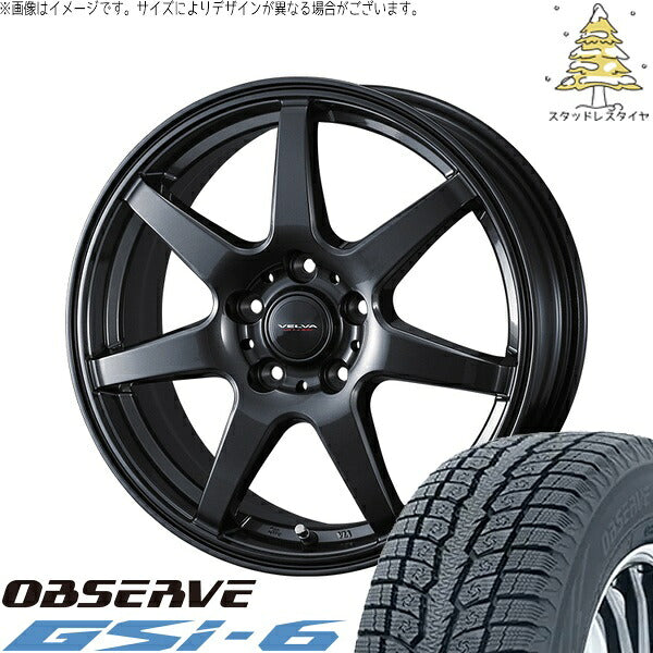 トーヨータイヤ オブザーブ Gsi-6 (OBSERVE Gsi-6) 225/60R17 ＋ ヴェルヴァ ワンダー ディープメタル 17インチ 7.0J +53 5H114.3P スタッドレス・ホイール4本セット。1枚目。