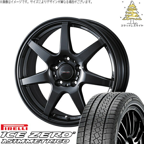 ピレリ アイスゼロアシンメトリコ (ICEZERO ASIMMETRICO) 215/45R17 ＋ ヴェルヴァ ワンダー ディープメタル 17インチ 7.0J +48 5H114.3P スタッドレス・ホイール4本セット。1枚目。
