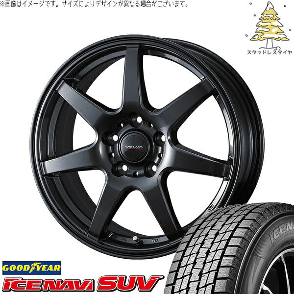 グッドイヤー アイスナビ SUV (ICENAVI SUV) 225/60R18 ＋ ヴェルヴァ ワンダー ディープメタル 18インチ 7.5J +55 5H114.3P スタッドレス・ホイール4本セット。1枚目。