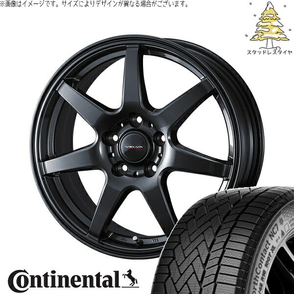 コンチネンタル ノースコンタクト セブン (NorthContact7) 225/55R17 ＋ ヴェルヴァ ワンダー ディープメタル 17インチ 7.0J +53 5H114.3P スタッドレス・ホイール4本セット。1枚目。