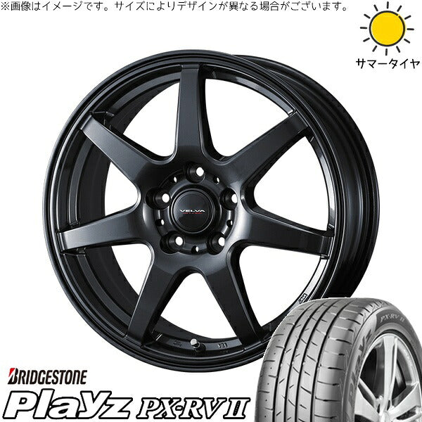 ブリヂストン プレイズ PX-RV2 195/60R17 ＋ ヴェルヴァ ワンダー ディープメタル 17インチ 7J +39 5H114.3P サマー・ホイール4本セット。1枚目。