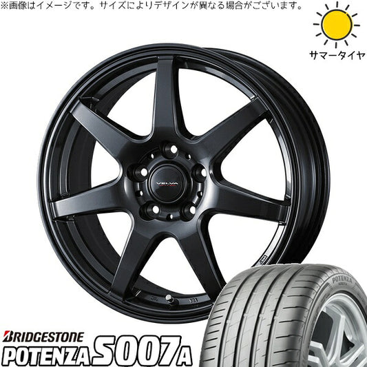 ブリヂストン ポテンザ S007A 215/55R17 ＋ ヴェルヴァ ワンダー ディープメタル 17インチ 7J +53 5H114.3P サマー・ホイール4本セット。1枚目。