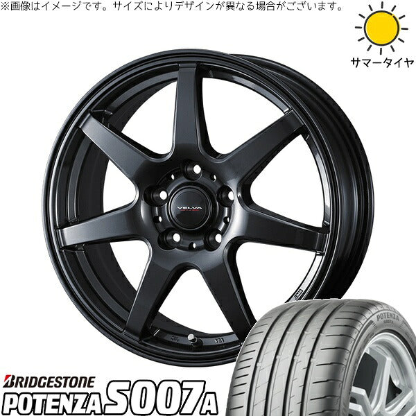 ブリヂストン ポテンザ S007A 215/45R18 ＋ ヴェルヴァ ワンダー ディープメタル 18インチ 7J +40 5H114.3P サマー・ホイール4本セット。1枚目。