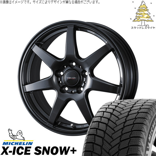 ミシュラン エックスアイス スノー+ 235/50R18 ＋ ヴェルヴァ ワンダー ディープメタル 18インチ 8J +45 5H114.3P スタッドレス・ホイール4本セット。1枚目。