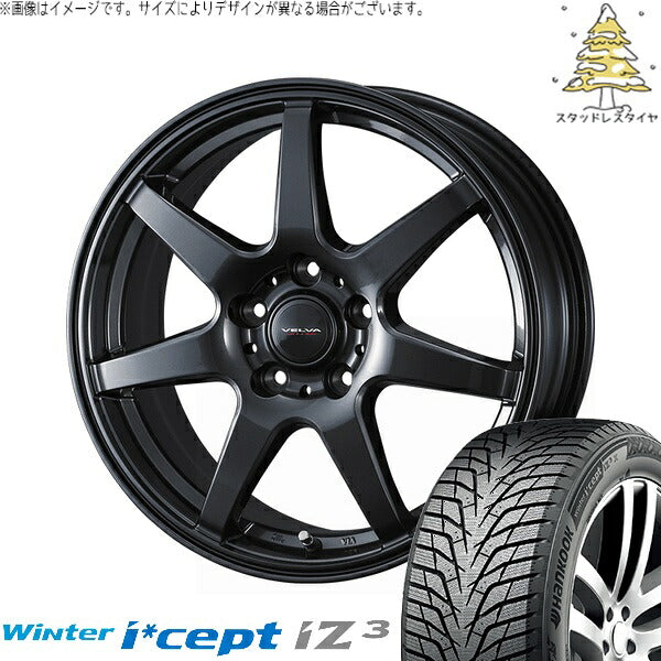 ハンコック ウィンターアイセプト IZ3 W636 205/55R17 ＋ ヴェルヴァ ワンダー ディープメタル 17インチ 7J +53 5H114.3P スタッドレス・ホイール4本セット。1枚目。