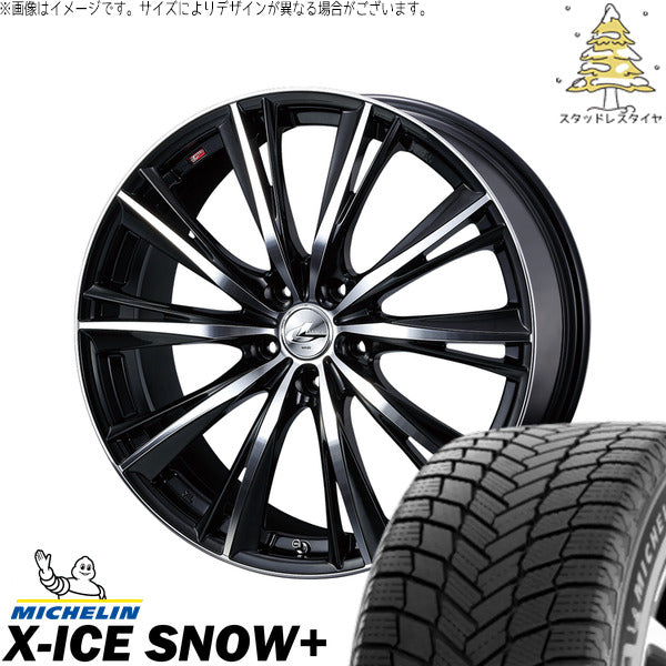 ミシュラン エックスアイス スノー+ 225/50R18 ＋ レオニス WX ブラックミラーカット 18インチ 7J +47 5H100P スタッドレス・ホイール4本セット。1枚目。