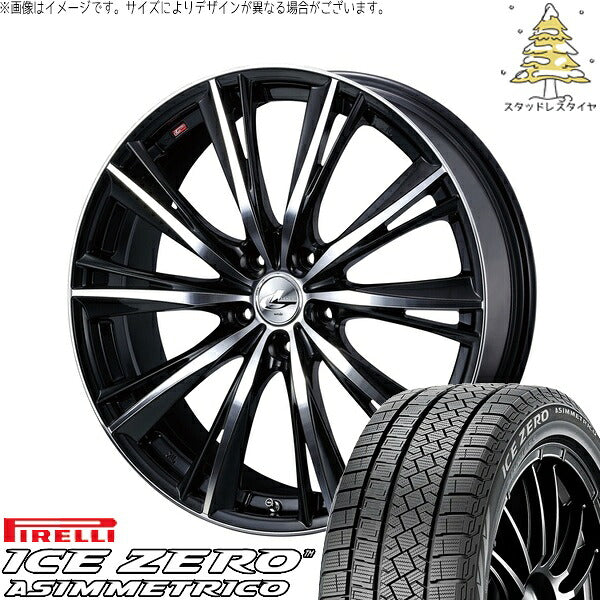 ピレリ アイスゼロアシンメトリコ 235/60R18 ＋ レオニス WX ブラックミラーカット 18インチ 8J +42 5H114.3P スタッドレス・ホイール4本セット。1枚目。