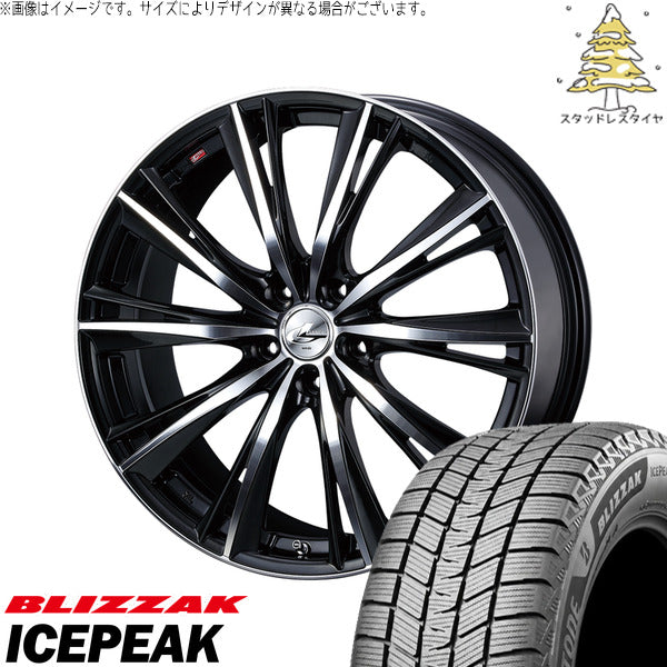 ブリヂストン ブリザック ICEPEAK 235/60R18 ＋ レオニス WX ブラックミラーカット 18インチ 8J +42 5H114.3P スタッドレス・ホイール4本セット。1枚目。