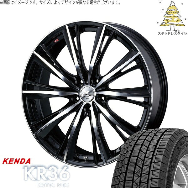 ケンダ アイステックネオ KR36 215/60R17 ＋ レオニス WX ブラックミラーカット 17インチ 7J +42 5H114.3P スタッドレス・ホイール4本セット。1枚目。