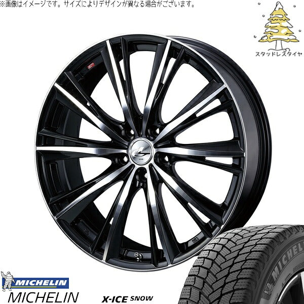 ミシュラン エックスアイス スノー 245/40R20 ＋ レオニス WX ブラックミラーカット 20インチ 8.5J +45 5H114.3P スタッドレス・ホイール4本セット。1枚目。