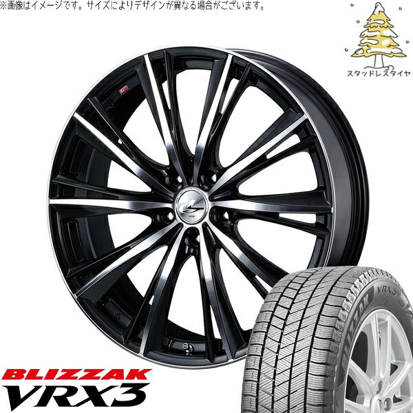 ブリヂストン ブリザック VRX3 205/50R17 ＋ レオニス WX ブラックミラーカット 17インチ 7J +47 5H100P スタッドレス・ホイール4本セット。1枚目。