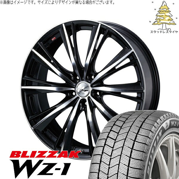 ブリヂストン ブリザック WZ-1 205/50R17 ＋ レオニス WX ブラックミラーカット 17インチ 7J +47 5H100P スタッドレス・ホイール4本セット。1枚目。