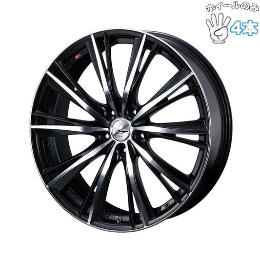17インチ アルミホイール 5穴114.3 | ウェッズ レオニス WX ブラックミラーカット 7J 4本