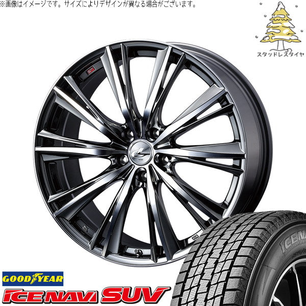 グッドイヤー アイスナビ SUV 215/60R17 ＋ レオニス WX ブラックメタルコート/ミラーカット 17インチ 7J +47 5H114.3P スタッドレス・ホイール4本セット。1枚目。