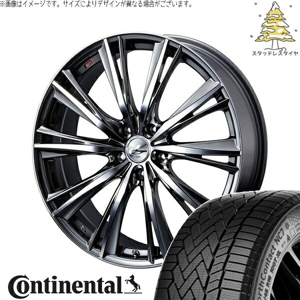 コンチネンタル ノースコンタクト NC7 225/50R18 ＋ レオニス WX ブラックメタルコート/ミラーカット 18インチ 7J +53 5H114.3P スタッドレス・ホイール4本セット。1枚目。