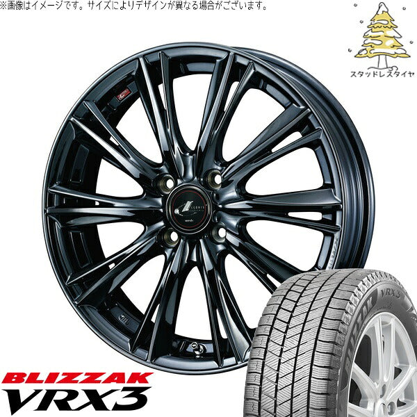 ブリヂストン ブリザック VRX3 205/55R16 ＋ レオニス WX ブラックメタルコート1 16インチ 6J +42 4H100P スタッドレス・ホイール4本セット。1枚目。
