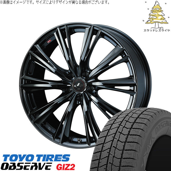 トーヨータイヤ OBSERVE 225/55R19 ＋ レオニス WX ブラックメタルコート1 19インチ 8J +38 5H114.3P スタッドレス・ホイール4本セット。1枚目。