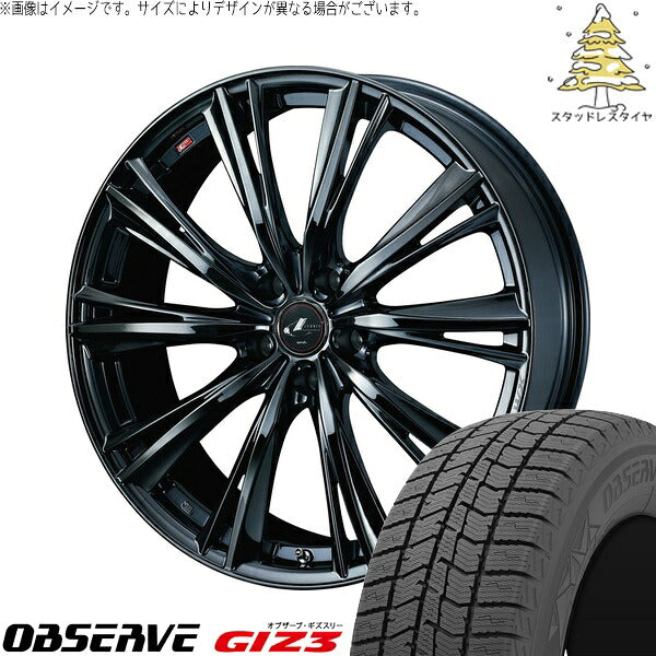 トーヨータイヤ オブザーブ GIZ3 215/50R17 ＋ レオニス WX ブラックメタルコート1 17インチ 7J +42 5H114.3P スタッドレス・ホイール4本セット。1枚目。
