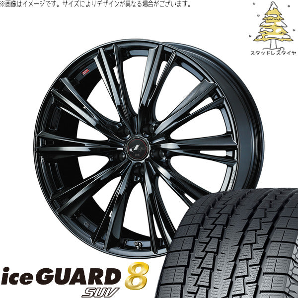 ヨコハマタイヤ アイスガード8 SUV 215/60R17 ＋ レオニス WX ブラックメタルコート1 17インチ 7J +53 5H114.3P スタッドレス・ホイール4本セット。1枚目。