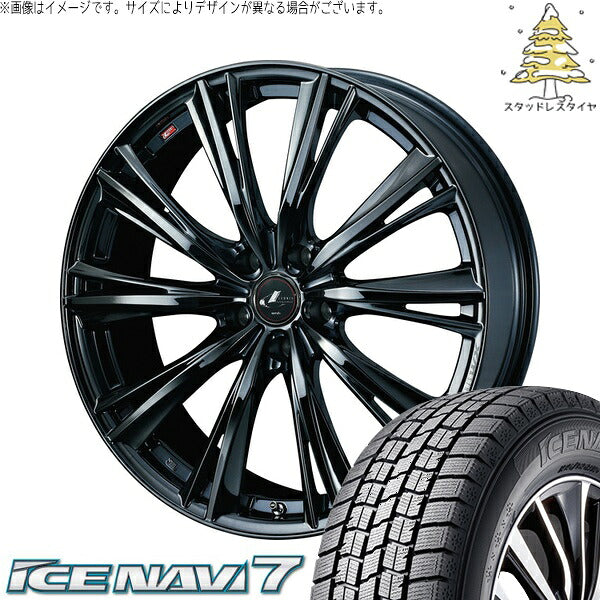 グッドイヤー アイスナビ7 215/40R18 ＋ レオニス WX ブラックメタルコート1 18インチ 7J +53 5H114.3P スタッドレス・ホイール4本セット。1枚目。