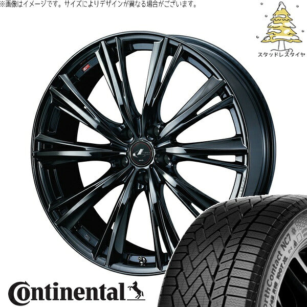 コンチネンタル ノースコンタクト NC7 225/60R18 ＋ レオニス WX ブラックメタルコート1 18インチ 7J +53 5H114.3P スタッドレス・ホイール4本セット。1枚目。