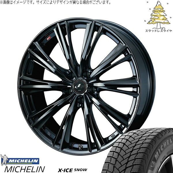 ミシュラン エックスアイス スノー 215/45R17 ＋ レオニス WX ブラックメタルコート1 17インチ 7J +47 5H100P スタッドレス・ホイール4本セット。1枚目。