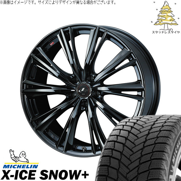 ミシュラン エックスアイス スノー+ 225/45R18 ＋ レオニス WX ブラックメタルコート1 18インチ 8J +42 5H114.3P スタッドレス・ホイール4本セット。1枚目。