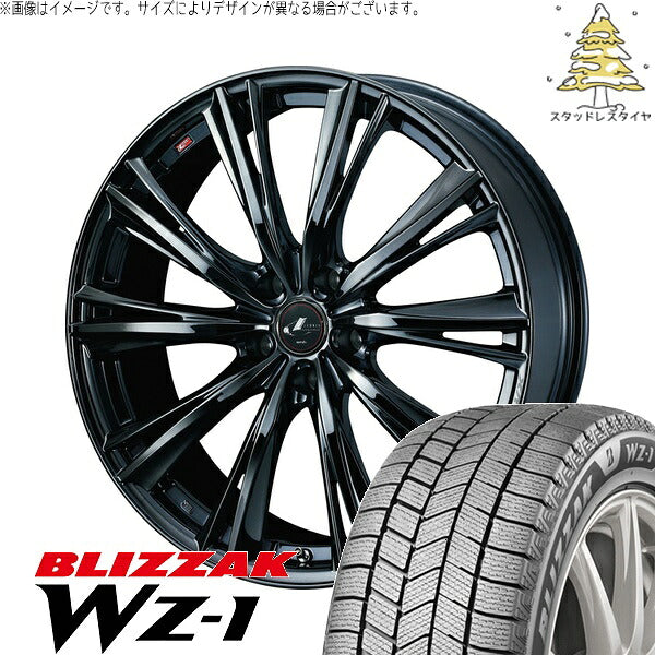 ブリヂストン ブリザック WZ-1 215/45R17 ＋ レオニス WX ブラックメタルコート1 17インチ 7J +47 5H100P スタッドレス・ホイール4本セット。1枚目。