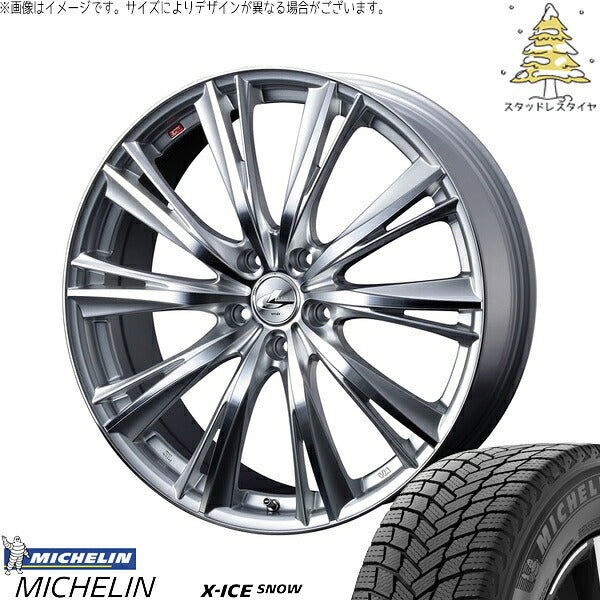 ミシュラン エックスアイス スノー 215/60R17 ＋ レオニス WX ハイパーシルバー/ミラーカット 17インチ 7J +47 5H114.3P スタッドレス・ホイール4本セット。1枚目。