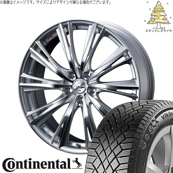コンチネンタル バイキングコンタクト7 205/55R17 ＋ レオニス WX ハイパーシルバー/ミラーカット 17インチ 7J +53 5H114.3P スタッドレス・ホイール4本セット。1枚目。