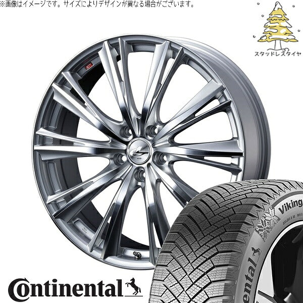 コンチネンタル バイキングコンタクト8 245/45R19 ＋ レオニス WX ハイパーシルバー/ミラーカット 19インチ 8J +48 5H114.3P スタッドレス・ホイール4本セット。1枚目。